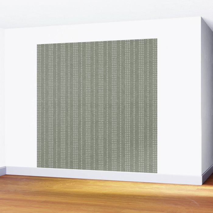 irregular striped dots - sage Wall Mural Gallery Image 2