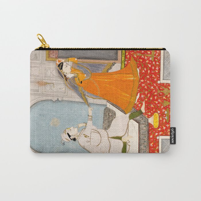 The Timid Bride Indian Painting Miniature  Carry All Pouch Gallery Image 1