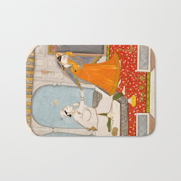 The Timid Bride Indian Painting Miniature  Bath Mat Gallery Image 1