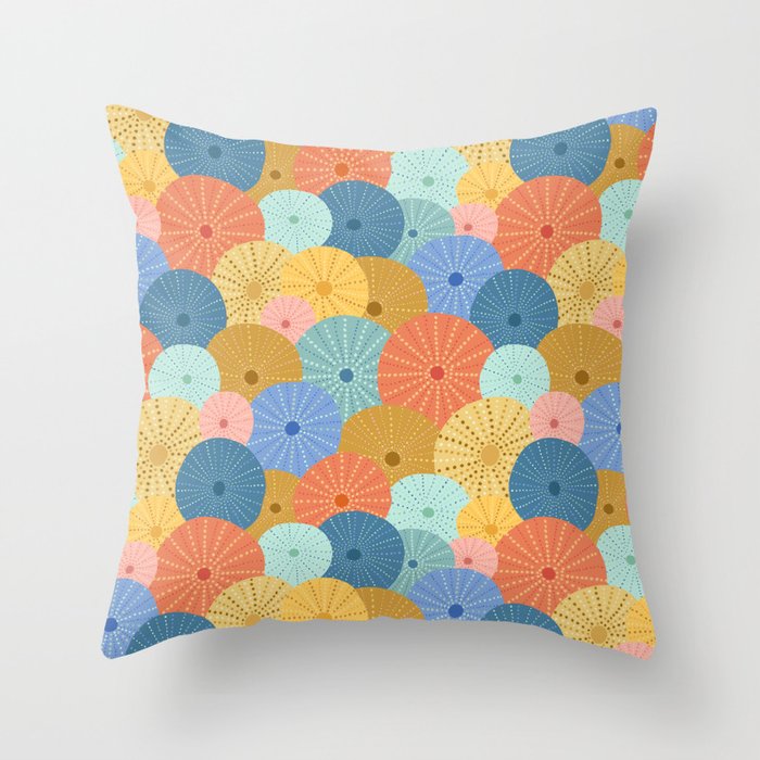 Coloful Sea Urchins 2 Throw Pillow Gallery Image 1