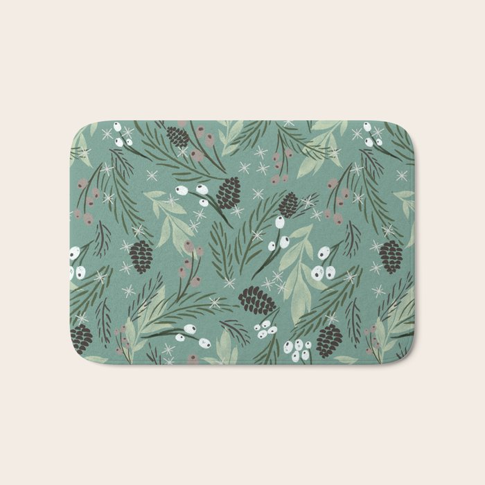 Christmas Foliage  - Pine Bath Mat Gallery Image 1