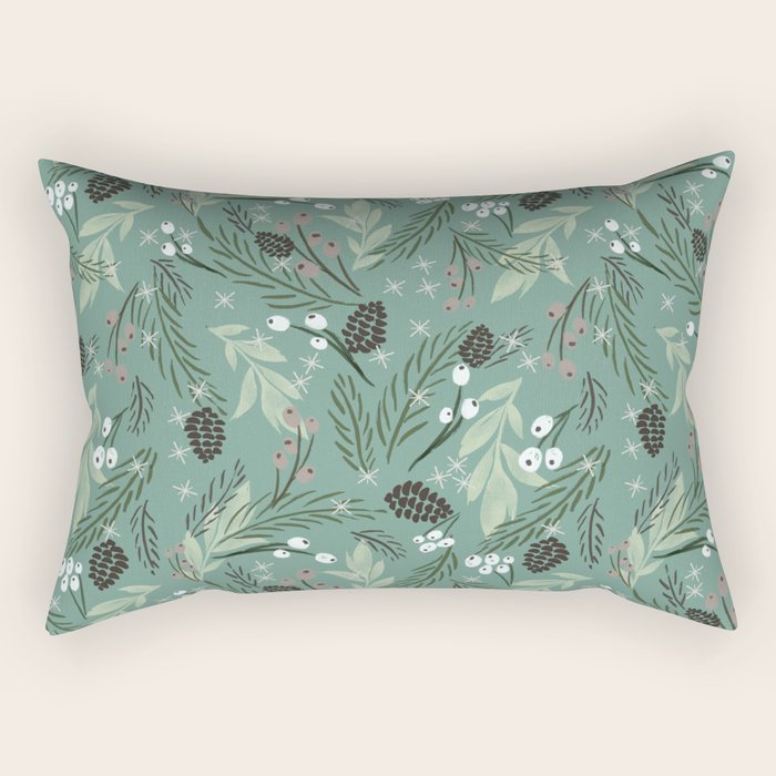 Christmas Foliage  - Pine Rectangular Pillow Gallery Image 1