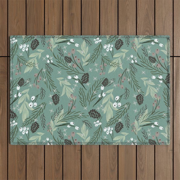 Christmas Foliage  - Pine Outdoor Rug Gallery Image 1