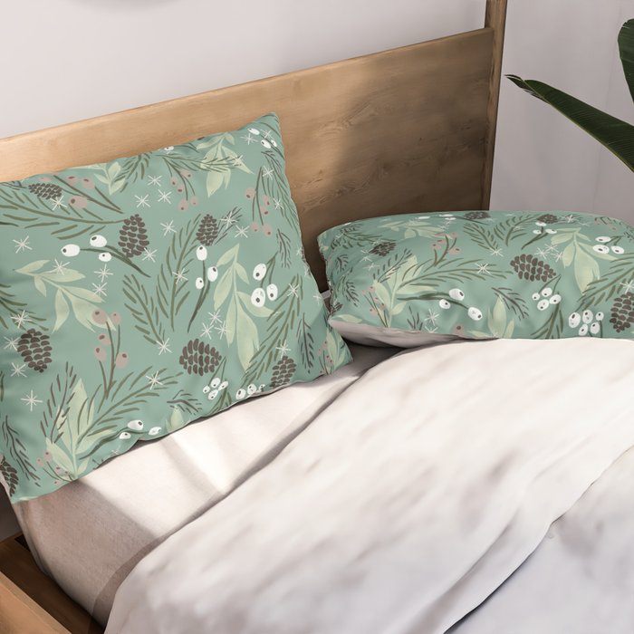 Christmas Foliage  - Pine Pillow Sham Gallery Image 2