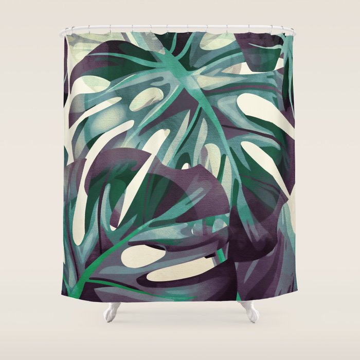 Monstera Shower Curtain Gallery Image 1