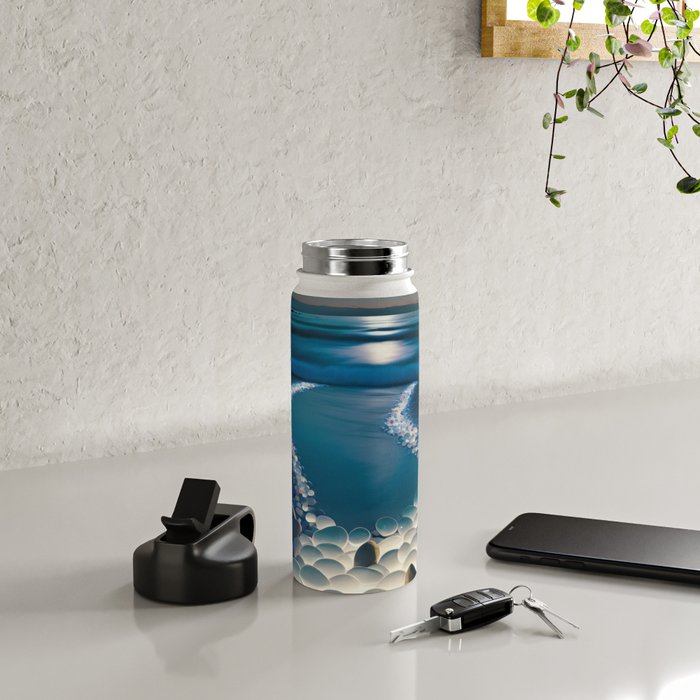 Ocean Moonlight Beach Prints Water Bottle Gallery Image 4