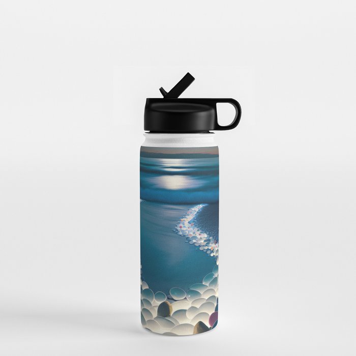 Ocean Moonlight Beach Prints Water Bottle Gallery Image 1