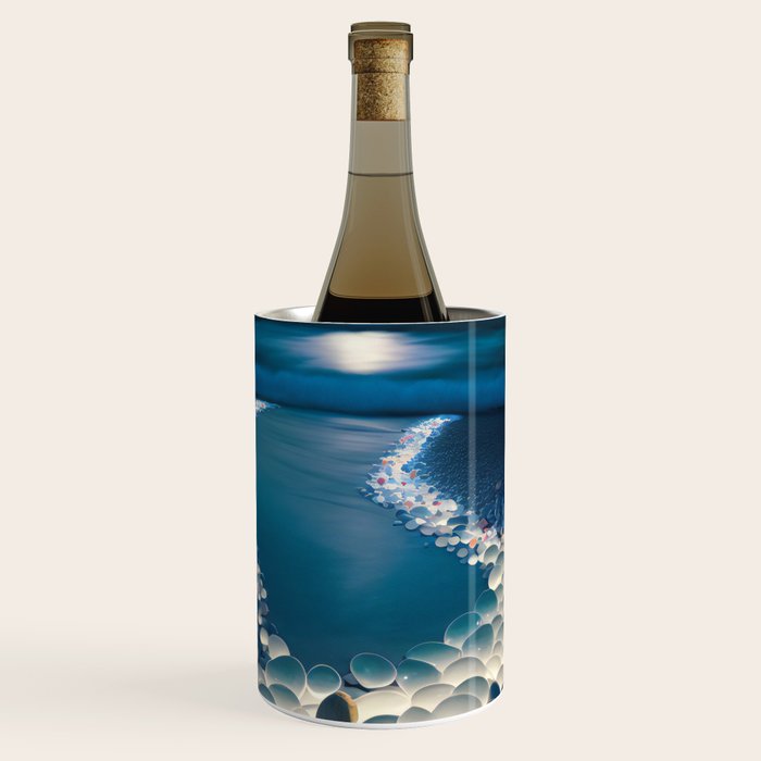 Ocean Moonlight Beach Prints Wine Chiller Gallery Image 1