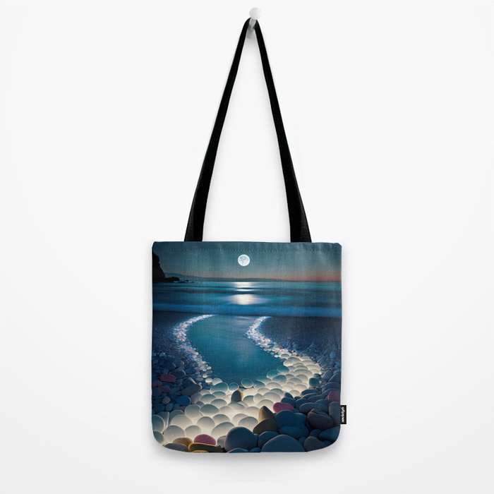 Ocean Moonlight Beach Prints Tote Bag Gallery Image 2