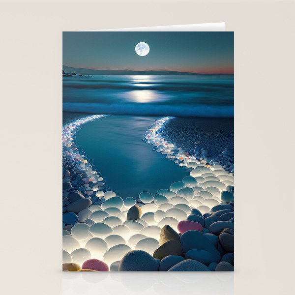 Ocean Moonlight Beach Prints Stationery Card Gallery Image 2