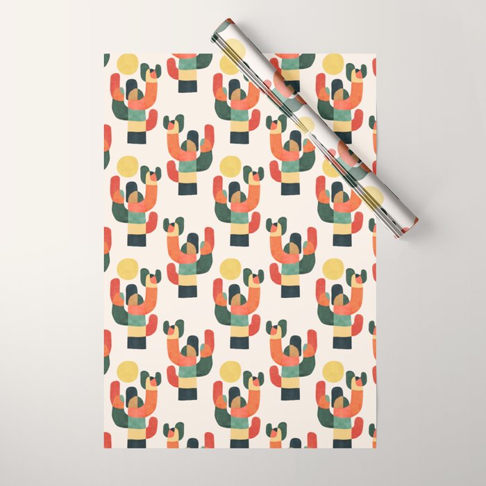 Cactus in the desert Wrapping Paper Gallery Image 1