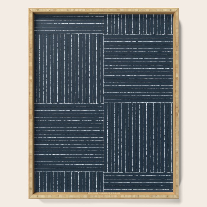 Lines III (Annapolis Blue) Serving Tray Gallery Image 1