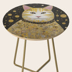 Beautiful Klimt Cat with Pink Nose and Ears Side Table Gallery Image 2