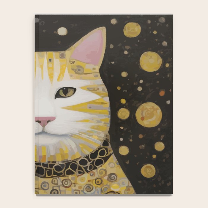 Beautiful Klimt Cat with Pink Nose and Ears Notebook Gallery Image 4