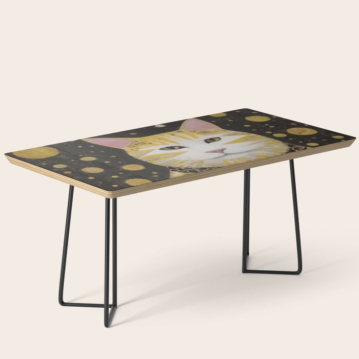 Beautiful Klimt Cat with Pink Nose and Ears Coffee Table Gallery Image 1