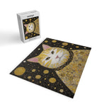 Beautiful Klimt Cat with Pink Nose and Ears Jigsaw Puzzle Gallery Image 2