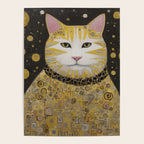 Beautiful Klimt Cat with Pink Nose and Ears Poster Gallery Image 4