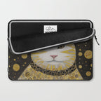 Beautiful Klimt Cat with Pink Nose and Ears Laptop Sleeve Gallery Image 2