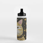 Beautiful Klimt Cat with Pink Nose and Ears Water Bottle Gallery Image 2