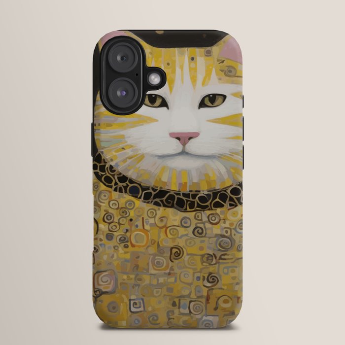 Beautiful Klimt Cat with Pink Nose and Ears iPhone Case Gallery Image 13