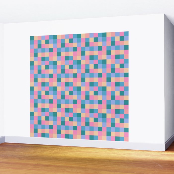Bold Retro Checks Pattern - Small XXXI Wall Mural Gallery Image 2