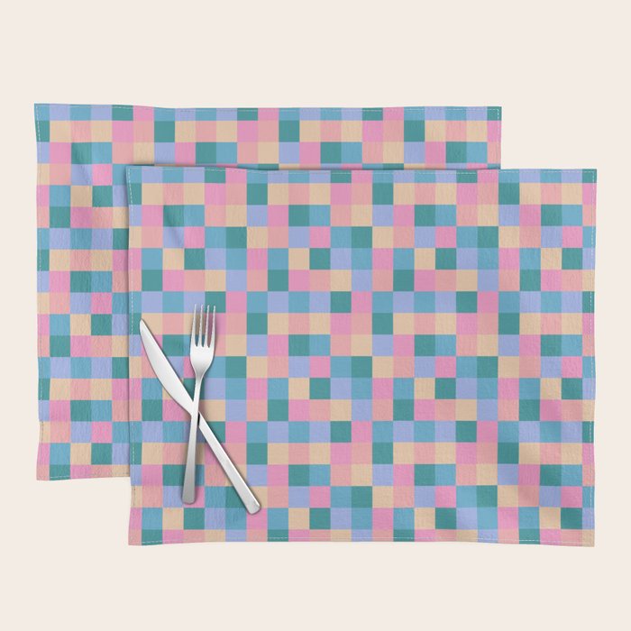 Bold Retro Checks Pattern - Small XXXI Placemat Gallery Image 1