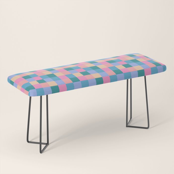 Bold Retro Checks Pattern - Small XXXI Bench Gallery Image 1