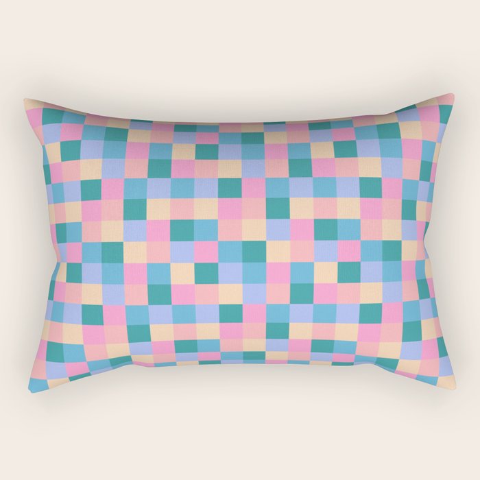 Bold Retro Checks Pattern - Small XXXI Rectangular Pillow Gallery Image 2
