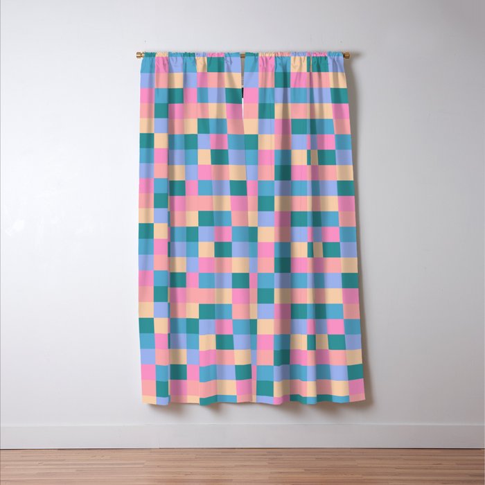 Bold Retro Checks Pattern - Small XXXI Window Curtain Gallery Image 3