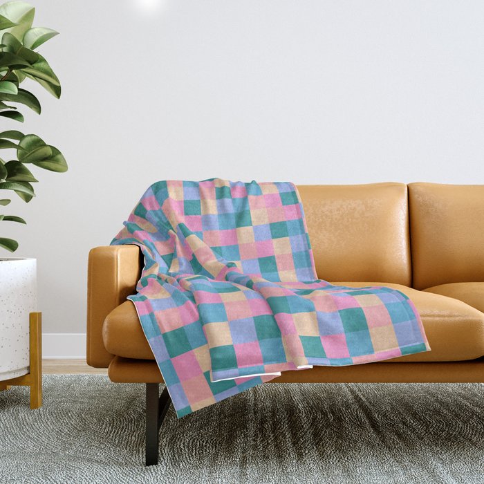 Bold Retro Checks Pattern - Small XXXI Throw Blanket Gallery Image 1