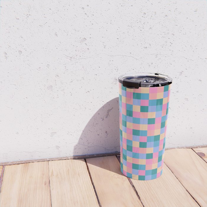 Bold Retro Checks Pattern - Small XXXI Travel Mug Gallery Image 4