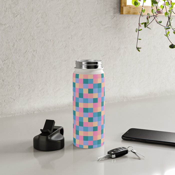 Bold Retro Checks Pattern - Small XXXI Water Bottle Gallery Image 4