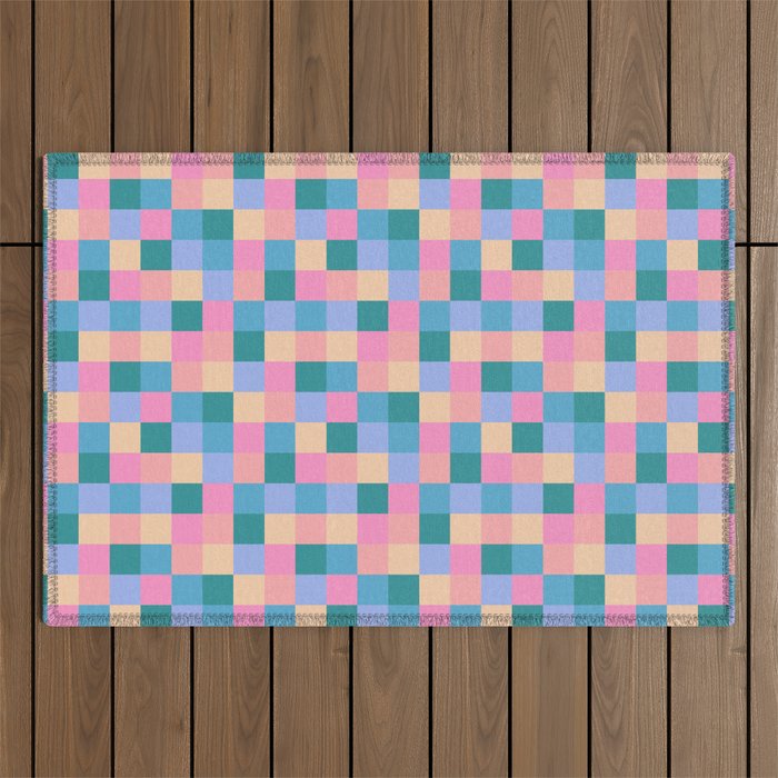Bold Retro Checks Pattern - Small XXXI Outdoor Rug Gallery Image 1