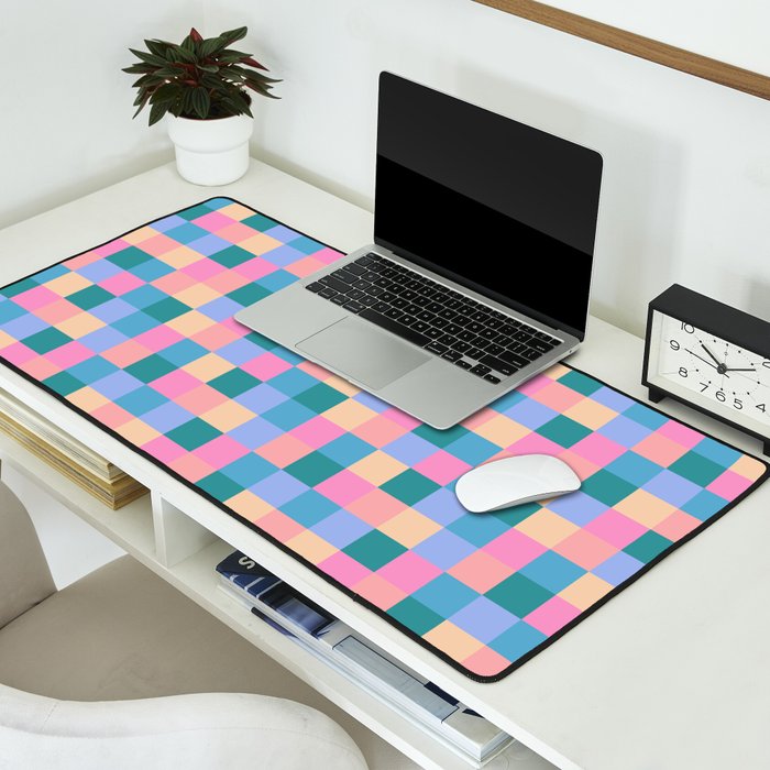 Bold Retro Checks Pattern - Small XXXI Desk Mat Gallery Image 2