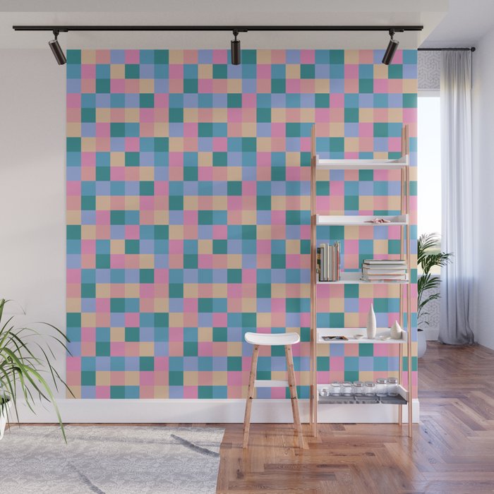 Bold Retro Checks Pattern - Small XXXI Wall Mural Gallery Image 1