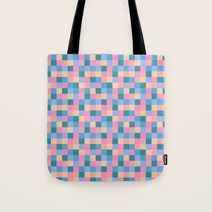 Bold Retro Checks Pattern - Small XXXI Tote Bag Gallery Image 1