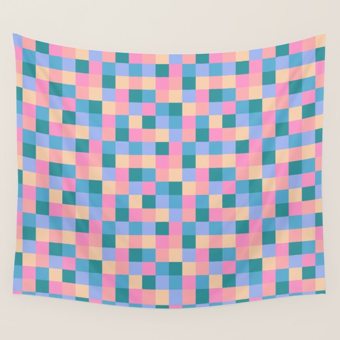Bold Retro Checks Pattern - Small XXXI Wall Tapestry Gallery Image 4