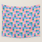 Bold Retro Checks Pattern - Small XXXI Wall Tapestry Gallery Image 4