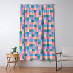 Bold Retro Checks Pattern - Small XXXI Window Curtain Gallery Image 5
