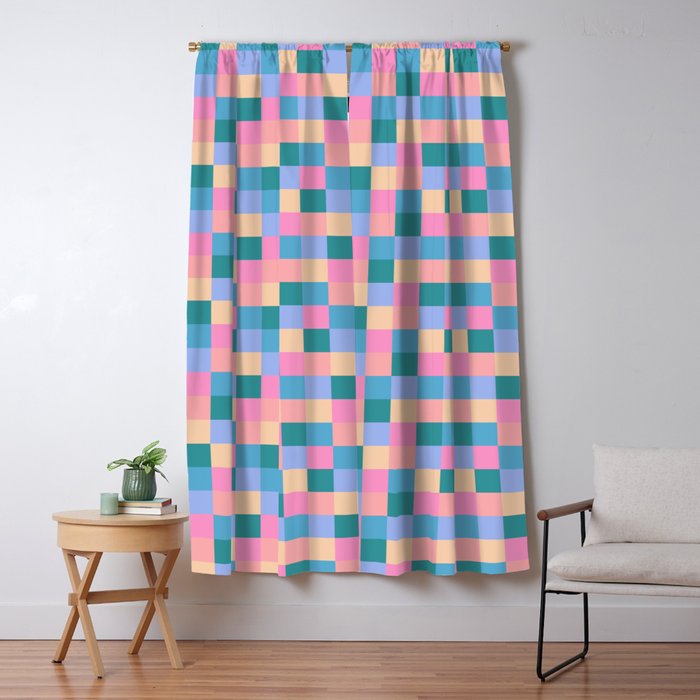 Bold Retro Checks Pattern - Small XXXI Window Curtain Gallery Image 5
