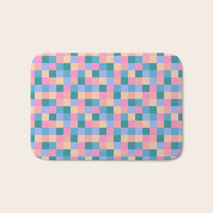 Bold Retro Checks Pattern - Small XXXI Bath Mat Gallery Image 1