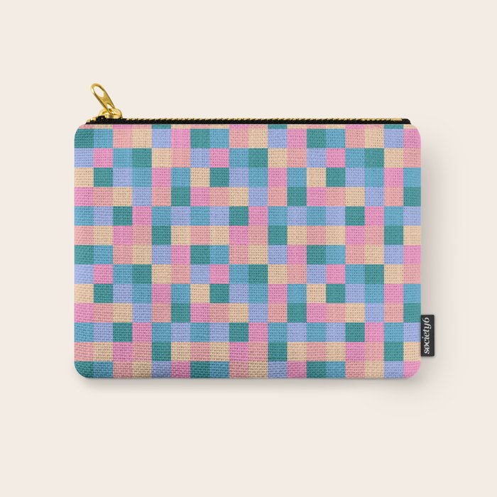 Bold Retro Checks Pattern - Small XXXI Carry All Pouch Gallery Image 1