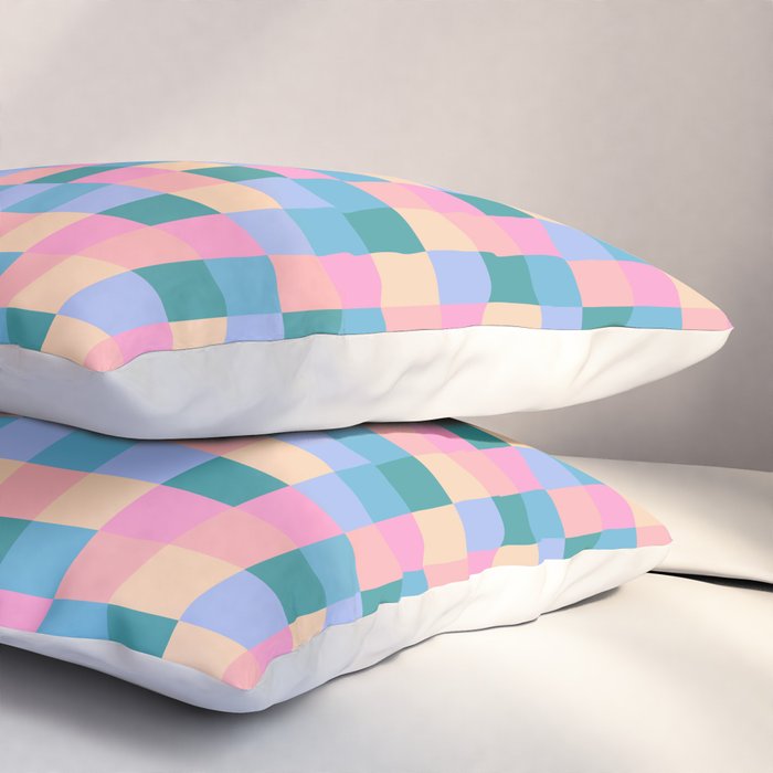 Bold Retro Checks Pattern - Small XXXI Pillow Sham Gallery Image 3
