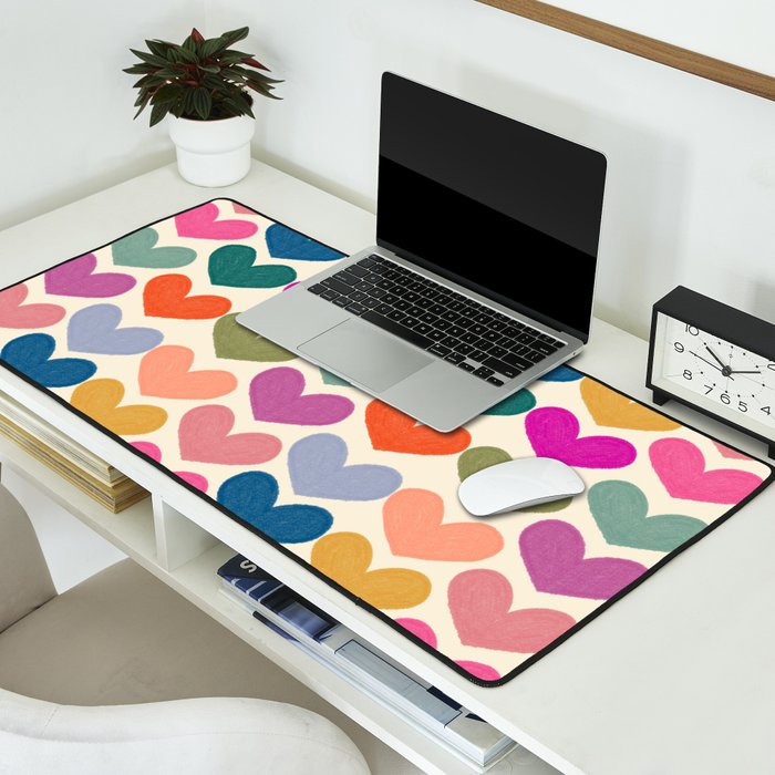 Colorful Heart Pattern  Desk Mat Gallery Image 2