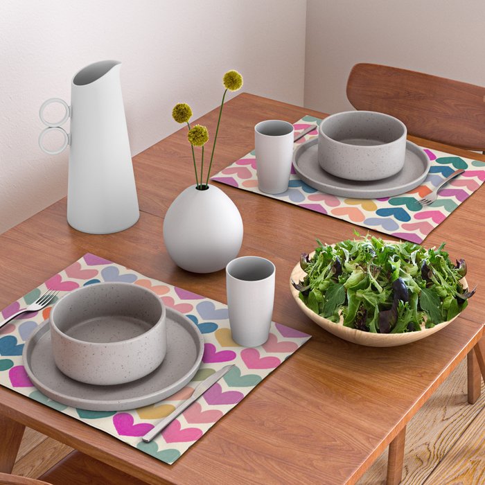 Colorful Heart Pattern  Placemat Gallery Image 2