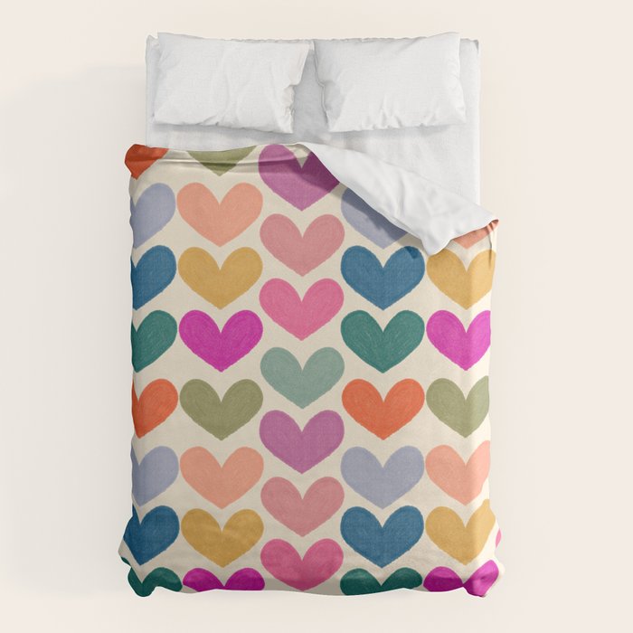 Colorful Heart Pattern  Duvet Cover Gallery Image 1