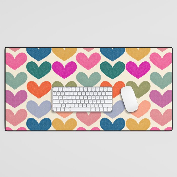 Colorful Heart Pattern  Desk Mat Gallery Image 1