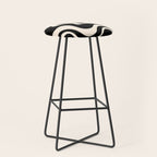 Retro Liquid Swirl Abstract Pattern 3 in Black and Almond Cream Stool Gallery Image 1