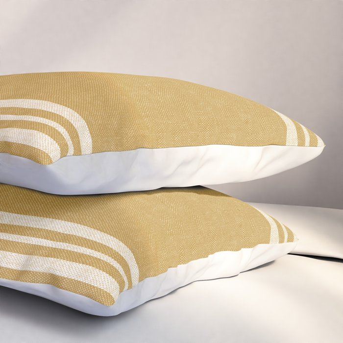 pimlico stripes - mustard yellow Pillow Sham Gallery Image 3