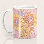 Retro hand drawn flower art pattern Coffee Mug Gallery Image 3